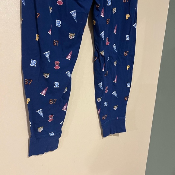 Polo Ralph Lauren Royal Pep Rally Print Cotton Knit Sleep Jogger Pants Mens L - Picture 8 of 10